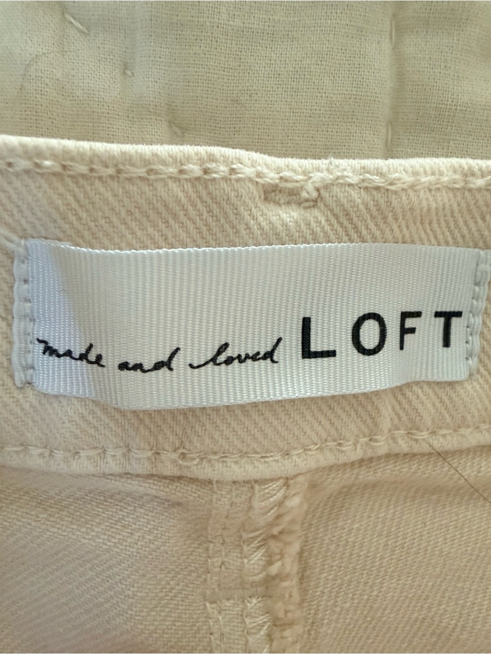 Loft Woman’s Creme Cuffed Denim Jeans